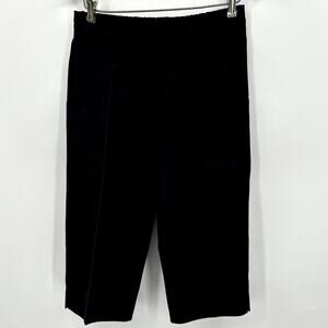 Isaac Mizrahi Live! Black Dressy Pull On Pedal Pushers Womens 2P Petites Stretch